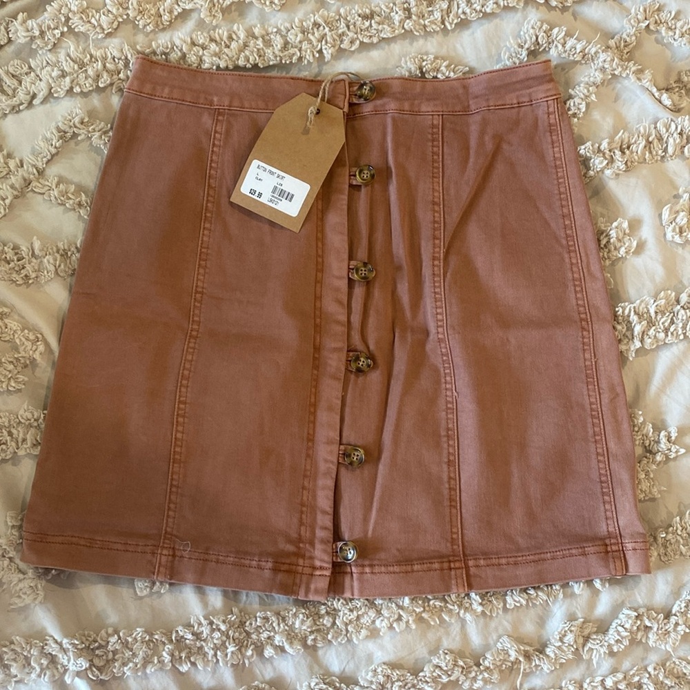 Front-button Denim Skirt - NWT
